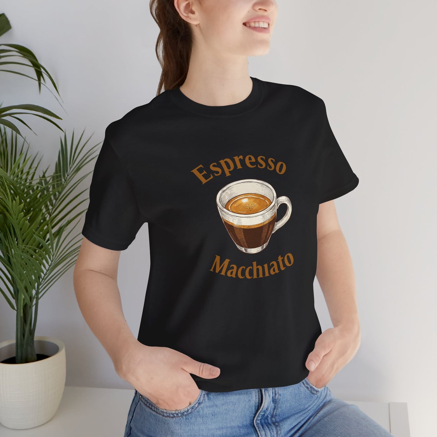 Espresso Macchiato Unisex T-Shirt, black