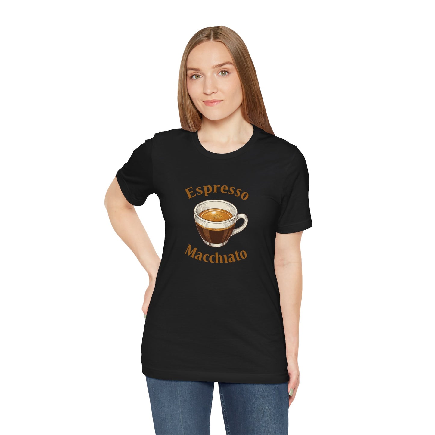 Espresso Macchiato Unisex T-Shirt, black