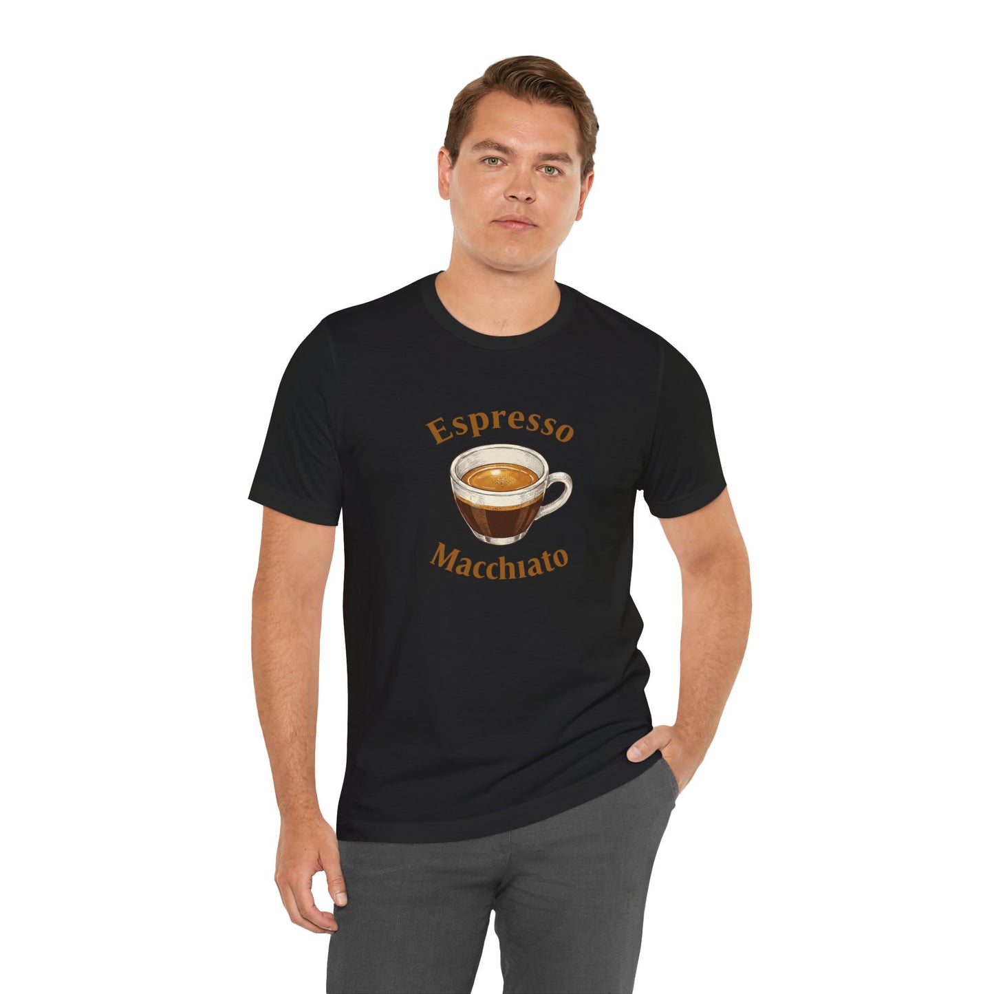 Espresso Macchiato Unisex T-Shirt, black