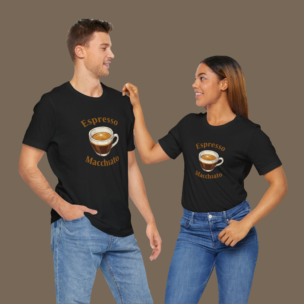 Espresso Macchiato Unisex T-Shirt, black